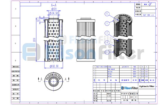 Hydraulic Filter Element Specification