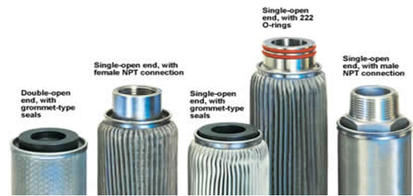 End configuration of stainless steel sintered filter cartridge