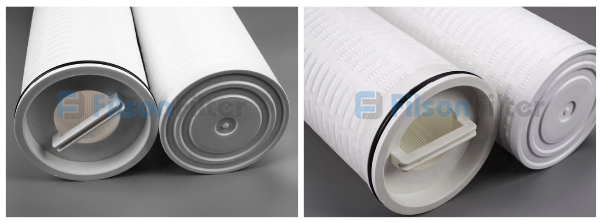 End cap for high flow industry water filter cartridge