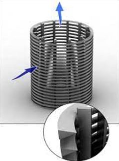 A Cylindrical Strainer Found In A Johnson screen