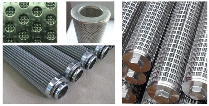 Stainless steel hydraulic filter element