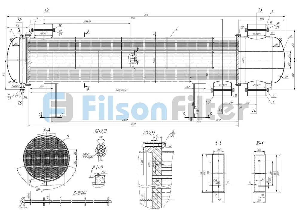 Filson shell and tube heat exchanger design